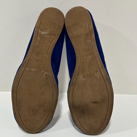 Jcrew Cece Suede Ballet Flats Cobalt Blue Size 8 - Picture 7 of 9